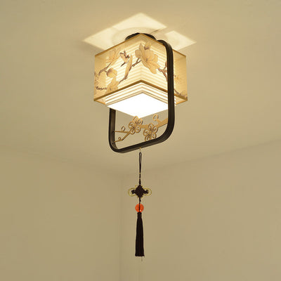 New Chinese Style Flower And Bird 1-Light Pendant Light