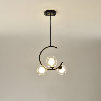 Scandinavian Minimalist Round Ball Glass 1/3-Light Island Light Chandelier