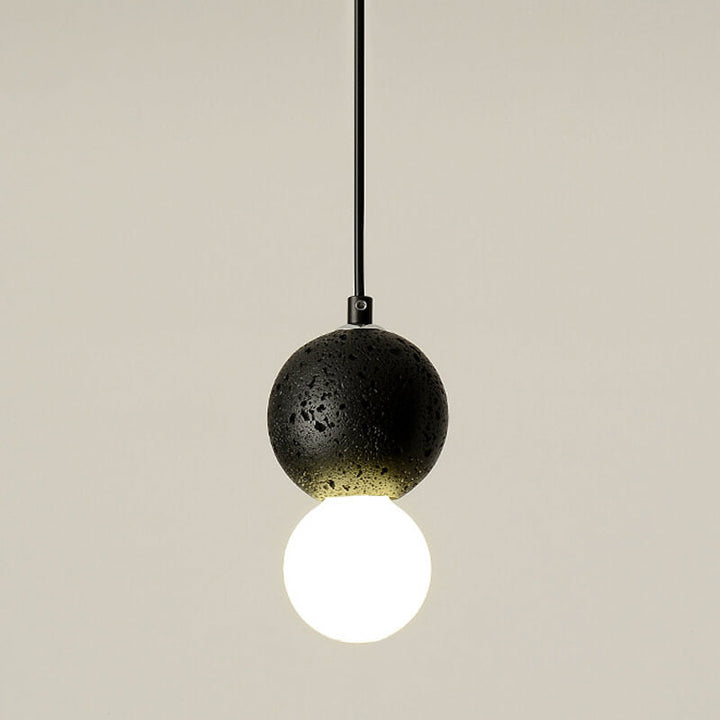 Zeitgenössische skandinavische Orb Terrazzo 1-Licht Pendelleuchte für Schlafzimmer 