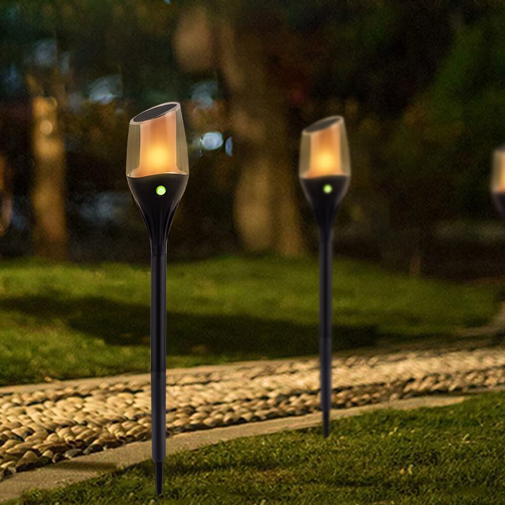 Modern Minimalist ABS PC Solar Outdoor Torch Design Waterproof LED Patio Lawn Ground Insert Landscape Light