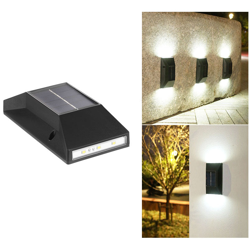 Modern Up Down Luminous Solar LED Outdoor Waterproof Garden Landscape Wall Sconce Lamp