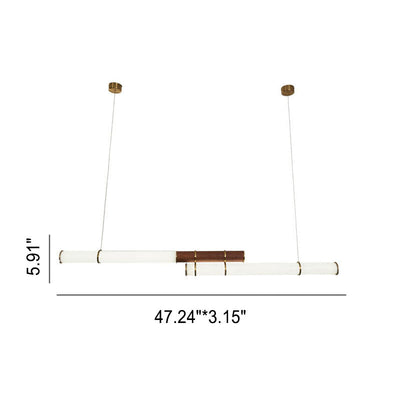 Nordic Minimalist Long Column Linear LED Island Light Chandelier