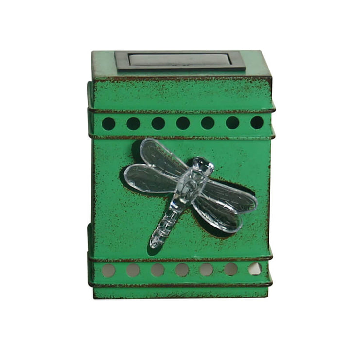 Retro Solar Square Box Aged Iron LED Outdoor Zaun Wandleuchte 