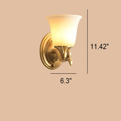 Europäische Luxus Messing Glas Cup Form 1/2 Licht Wandleuchte Lampe