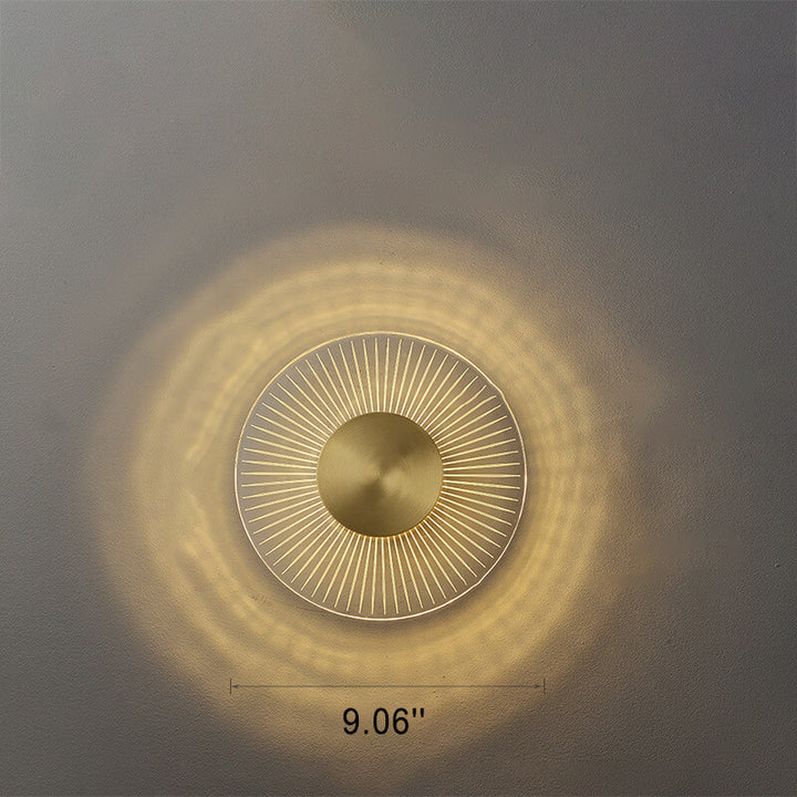 Diseño de Línea Redonda de Cobre Completo Industrial Lámpara Aplique de Pared LED 