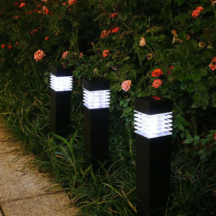 Zeitgenössische industrielle wasserdichte Solar-ABS-Säulen-LED-Rasen-Einsteckleuchte für den Außenbereich 