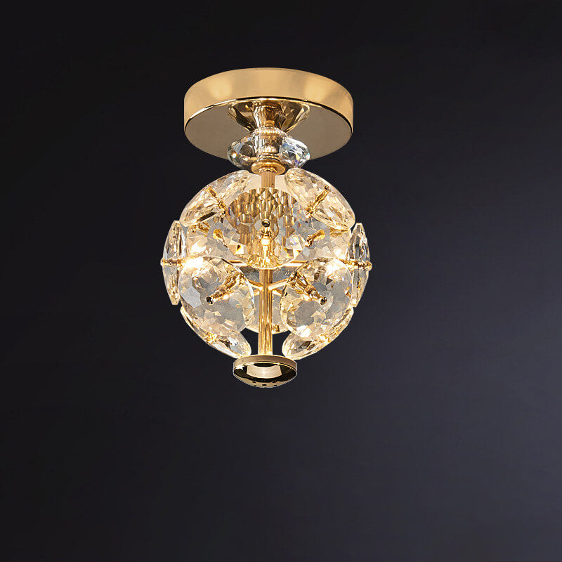 Simple Modern Crystal Ball LED Flush Mount Light