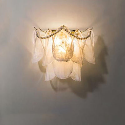 French Luxury Glass Brass 3-Light Wall Sconce Lamp