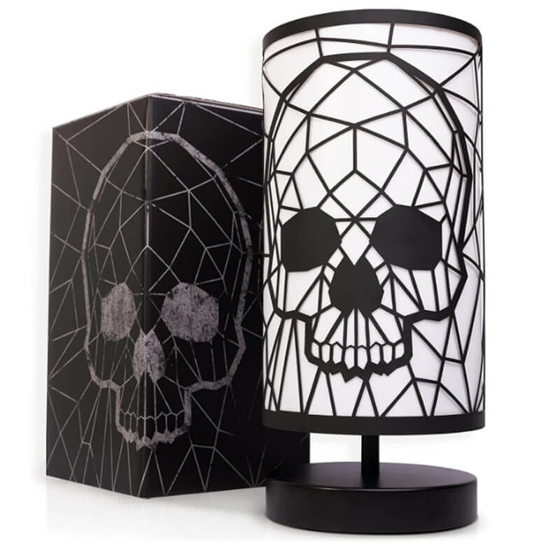 Creative Gothic Skeleton Metal Cylinder 1-Light Decorative Table Lamp