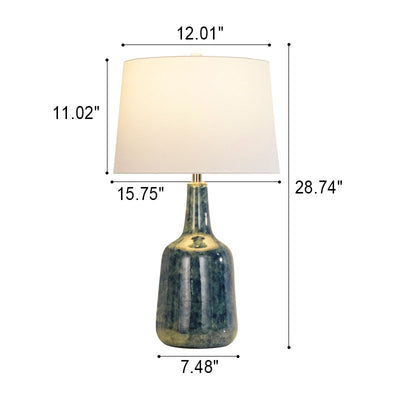 Chinese Light Luxury Vintage Ceramic 1-Light Table Lamp