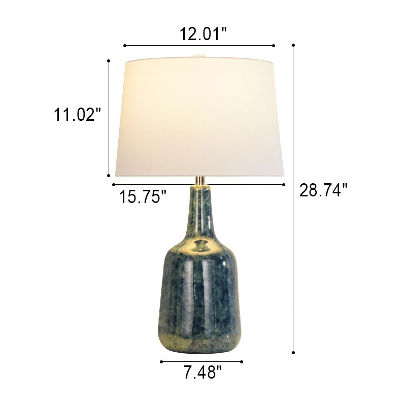 Chinese Light Luxury Vintage Ceramic 1-Light Table Lamp