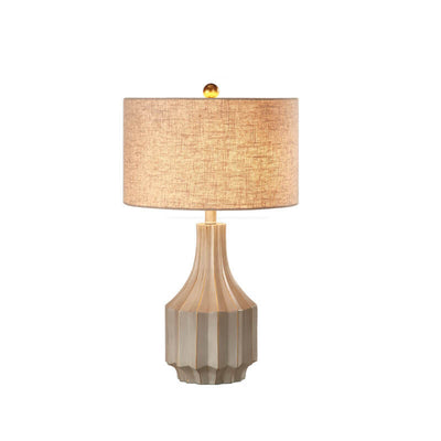European Minimalist Solid Color Resin Fabric 1-Light Table Lamp