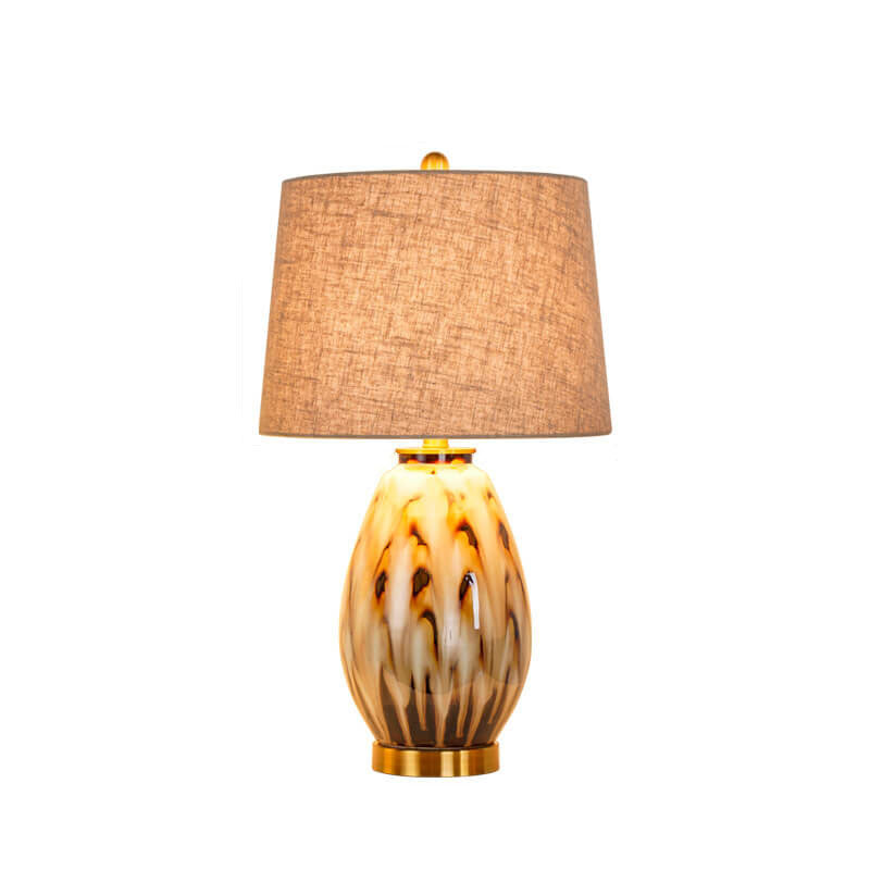 Lampe de table à 1 lumière avec base en céramique motif d&