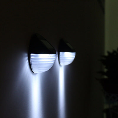 Solar Half Round 6 LED Outdoor Patio Fence Wall Sconce Lamp