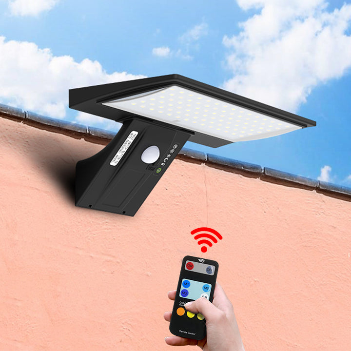 Moderne minimalistische rechteckige Smart-Solar-LED-Wandleuchte für den Außenbereich aus ABS und PC mit Bewegungssensor 