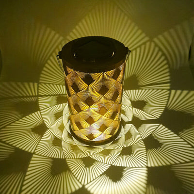 Solar Retro Iron Cylinder Outdoor LED Decorative Light