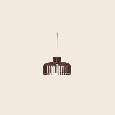Nordic Vintage Basswood Oval Geometrie 1-Licht Pendelleuchte 