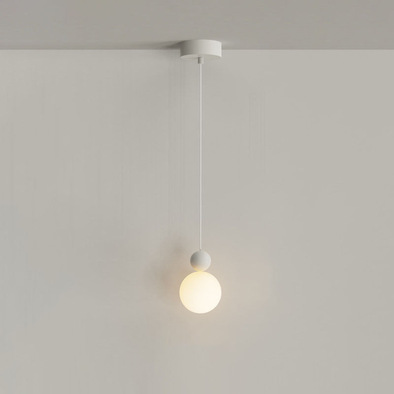 Zeitgenössische nordische PE-Globus-Ball-Eisen-1-Licht-Pendelleuchte für das Schlafzimmer 