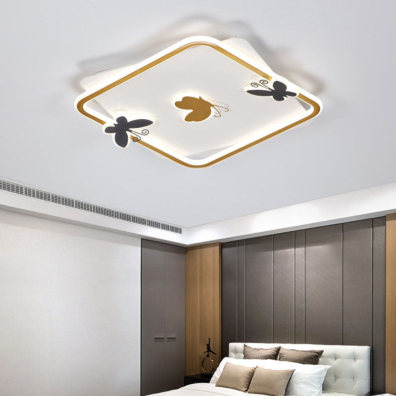 Moderne minimalistische runde quadratische Eisen-Aluminium-Acryl-LED-Deckenleuchte für das Wohnzimmer 