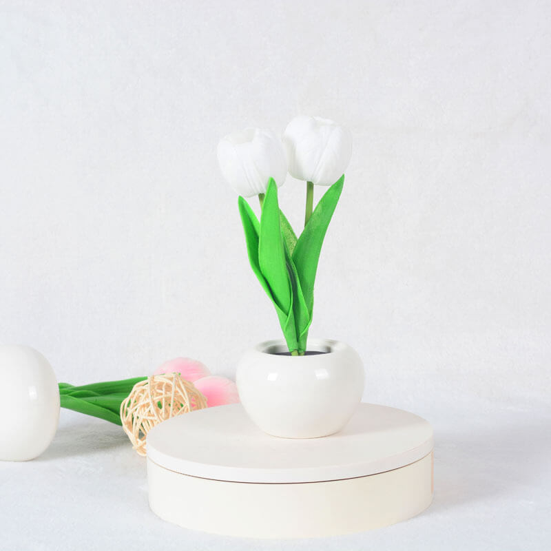 Lámpara de mesa LED de simulación creativa moderna Tulipán Peonía 
