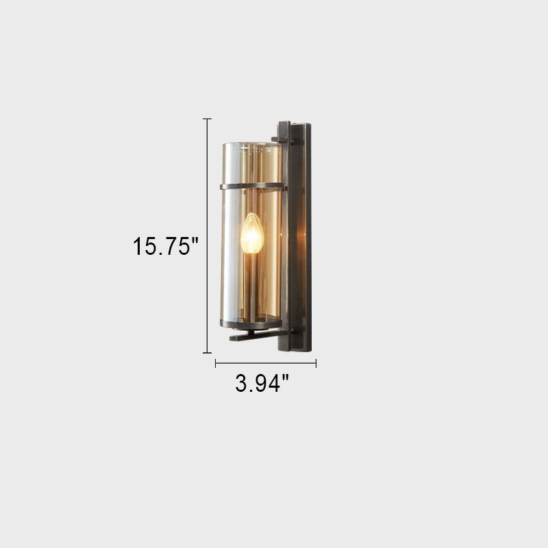 Nordische Vintage 1-flammige Wandleuchte aus Messing und Glas 