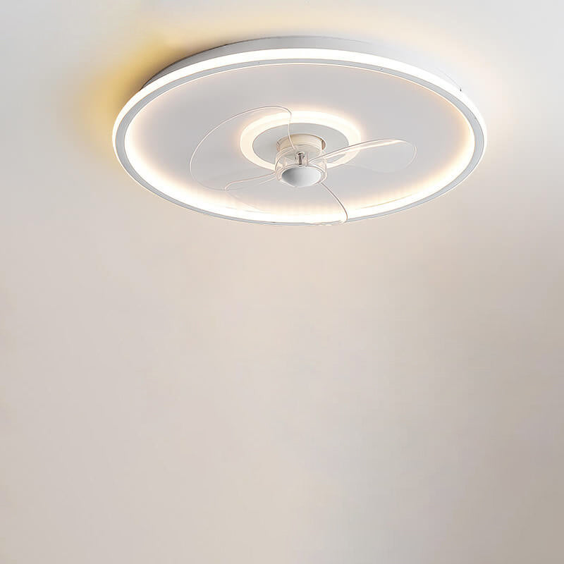 Modern Acrylic Round Minimalistic LED Flush Mount Fan Light