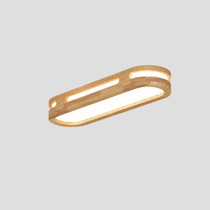 Nordisches minimalistisches Massivholz-Acryl-Ring-LED-Deckenleuchte 