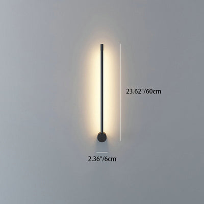 Modern Minimalist Aluminum Straigh Line LED Wall Sconce Lamp For Living Room