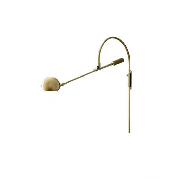 Modern Minimalist Iron Rotatable Curved Arm 1-Light Wall Sconce Lamp For Living Room