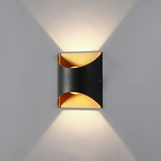 Modern Minimalist Solid Color Aluminum Square Outdoor Waterproof LED Wall Sconce Lamp