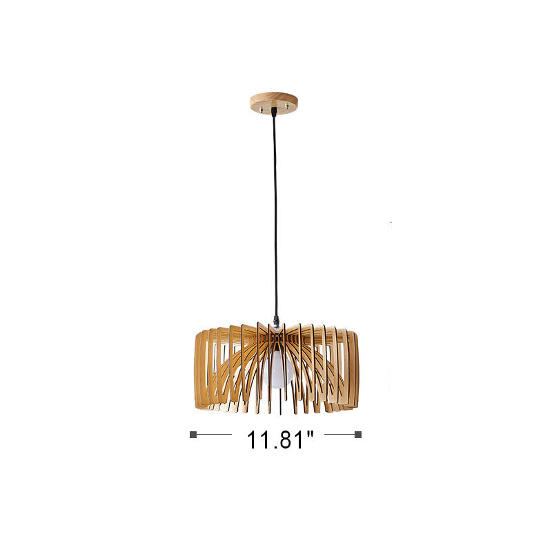 Japanese Minimal Wabi-sabi Log Color 1-Light Pendant Light