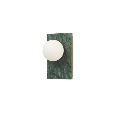 Modern Light Luxury Marble Square Base Glass Ball 1-Light Wall Sconce Lamp
