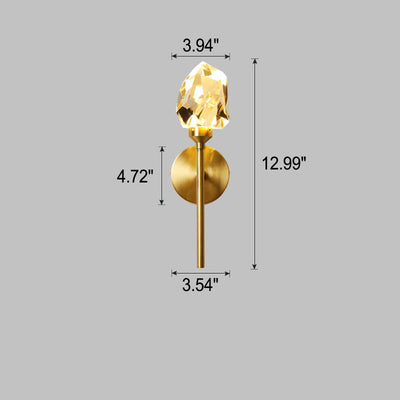 Nordic Creative Full Copper Crystal Scepter Design 1/2-Light LED Wall Sconce Lamp