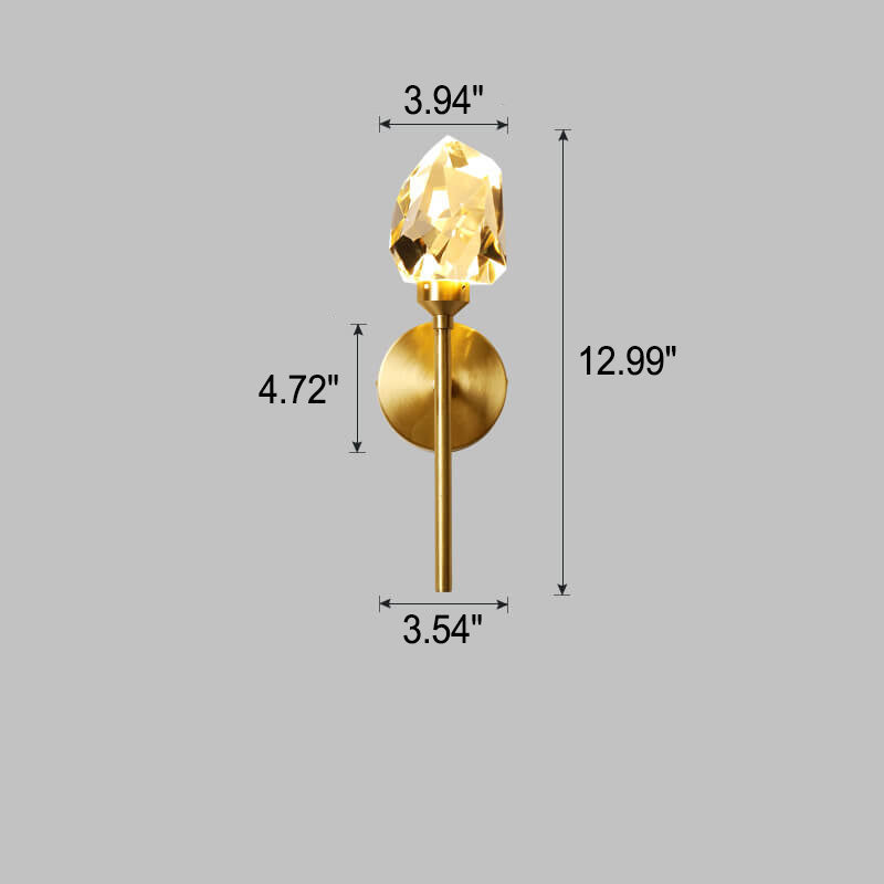 Conception de Sceptre en Cristal en Cuivre Complet Nordique 1/2-Lumière Applique Murale LED 