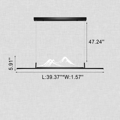 Dekorativer LED-Kronleuchter im chinesischen Stil mit langem Streifen und Berggipfeldesign 