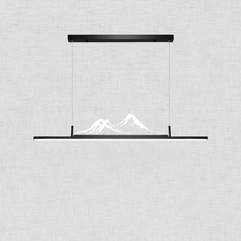Chinese Style Retro Long Strip Mountain Peak Design Decorative LED Chandelier