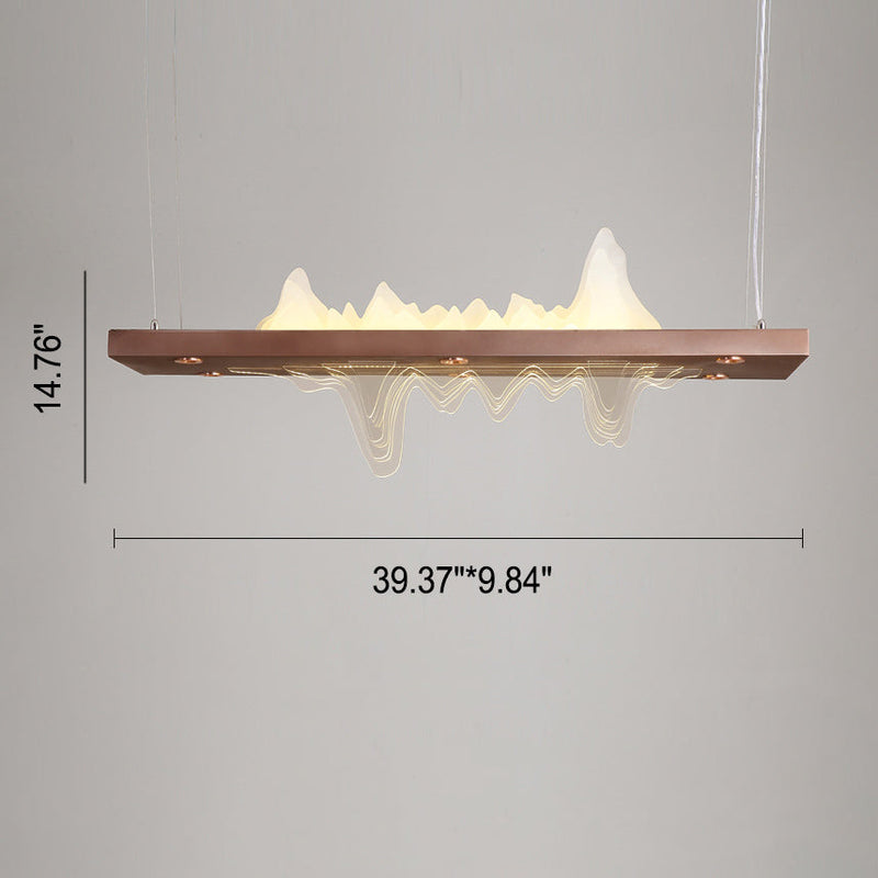 Lustre LED Zen moderne en acrylique, Design de paysage, lumière d&