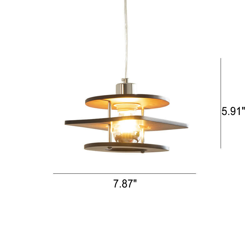 Suspension Luminaire 1 Lumière Couleur Noyer Rétro Nordique 