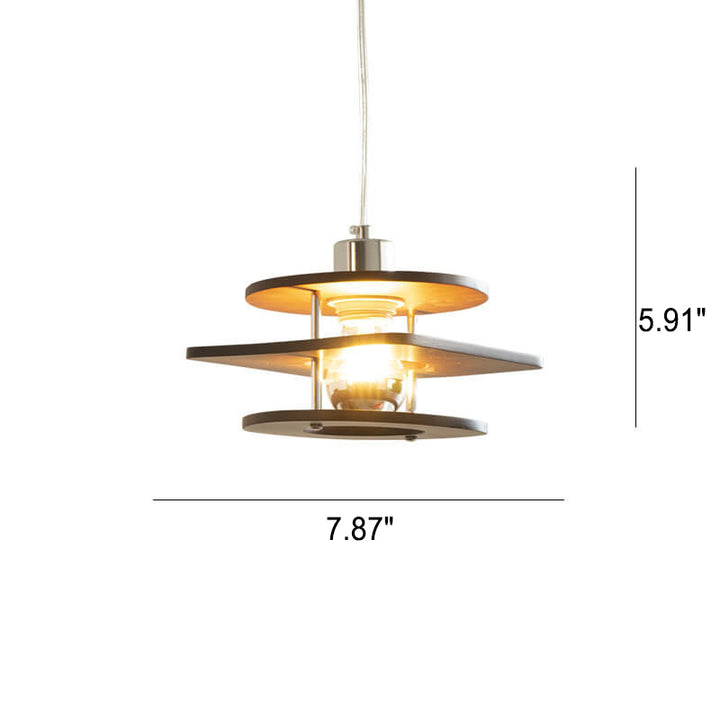 Suspension Luminaire 1 Lumière Couleur Noyer Rétro Nordique 