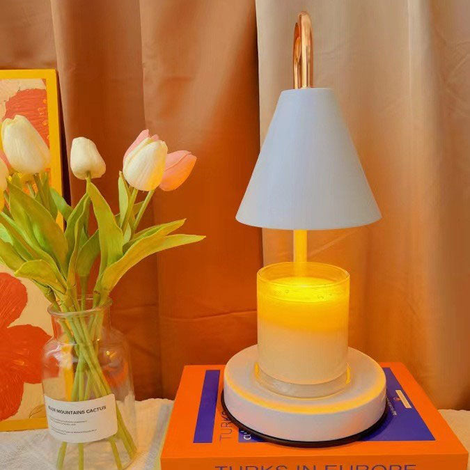Moderne nordische Tischlampe aus Eisen in Kegelform mit Höhenverstellung, 1-flammig, zum Schmelzen von Duftwachs, für das Schlafzimmer 
