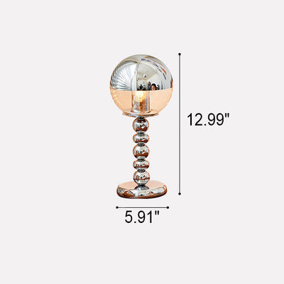 Nordische, minimalistische, einfarbige, 1-flammige Tischlampe aus Glas mit rundem Kopf