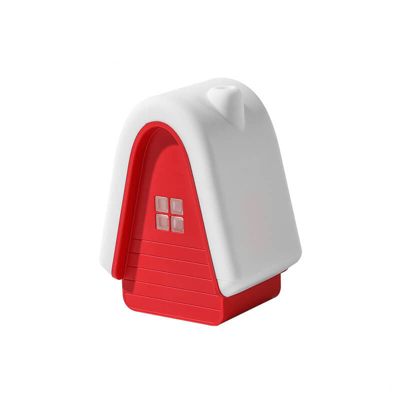 Lámpara de Mesa de Luz Nocturna LED Recargable USB de Silicona en Forma de Casa de Nieve Moderna de Dibujos Animados 