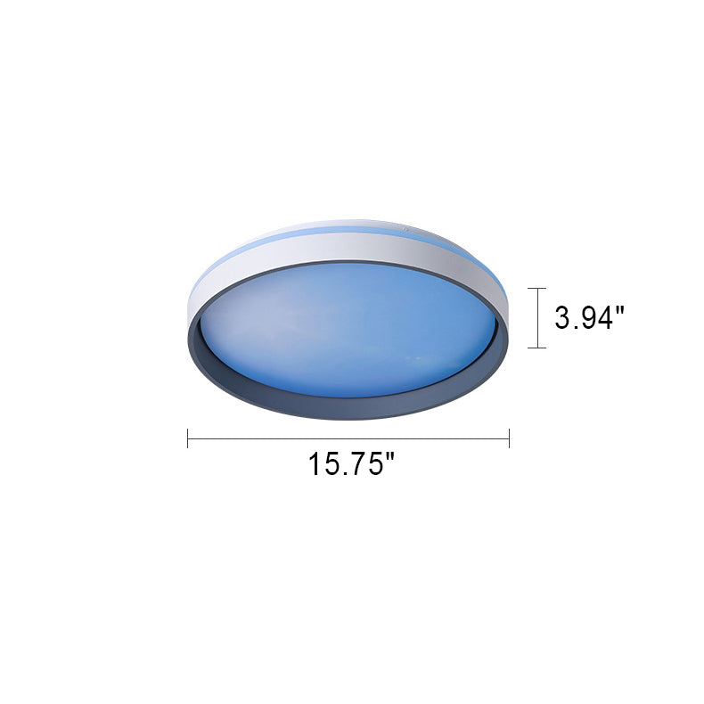 Modern Minimalist Blue Sky Round LED Flush Mount Ceiling Light