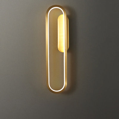 مصباح حائط LED بتصميم بيضاوي بسيط من النحاس الصناعي 