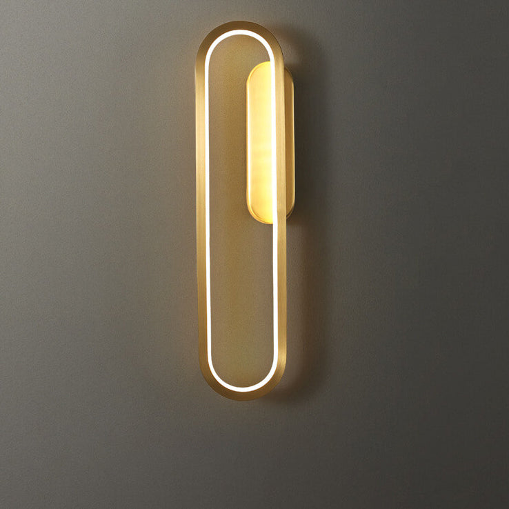 مصباح حائط LED بتصميم بيضاوي بسيط من النحاس الصناعي 