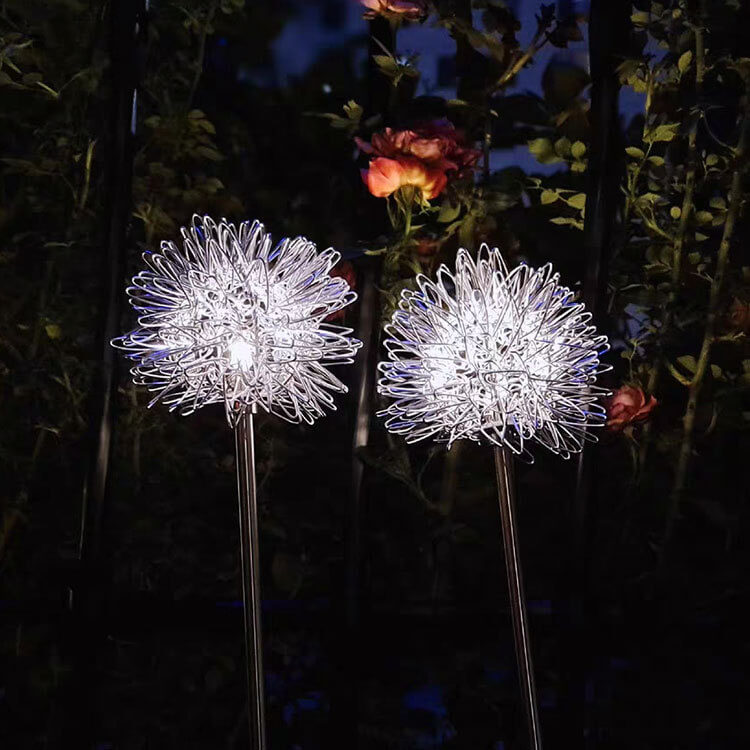 Solar-Löwenzahn-Aluminiumdraht-Kugel-Licht-LED im Freien wasserdichtes leuchtendes Garten-Einsatz-Boden-Landschaftslicht 