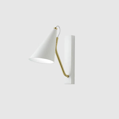 Nordic Minimalist Cone Shade Long Base 1-Light Wall Sconce Lamp