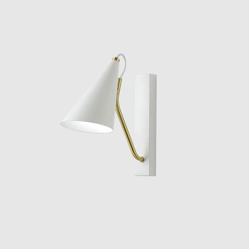 Nordic Minimalist Cone Shade Long Base 1-Light Wall Sconce Lamp