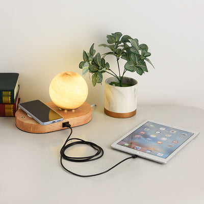 Modern Creative Moon Connectable USB 1-Light Table Lamp