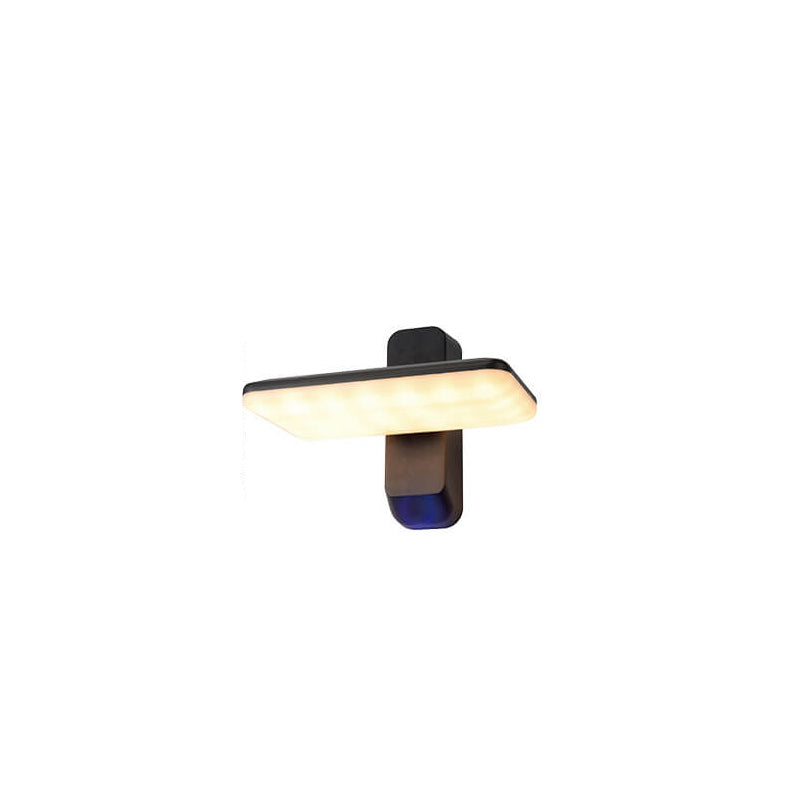 Applique murale LED extérieure carrée moderne avec détection de lumière infrarouge solaire 